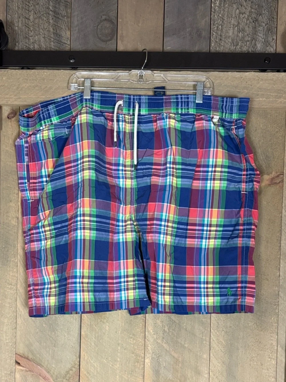 Vintage Polo Ralph Lauren multicolor plaid swim trunks Size 4XB / 4X